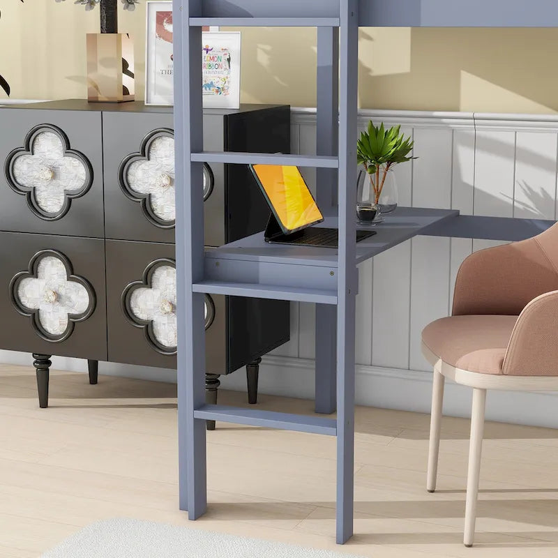 Twin Loft Bed with Built-in Desk - Study/Sleep Combo