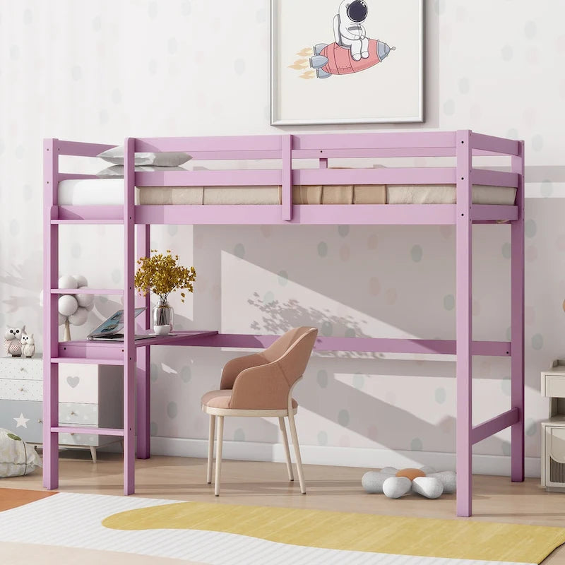 Twin Loft Bed with Built-in Desk - Study/Sleep Combo