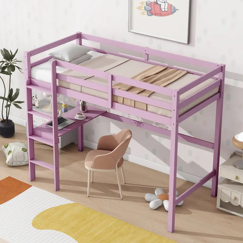 Twin Loft Bed with Built-in Desk - Study/Sleep Combo
