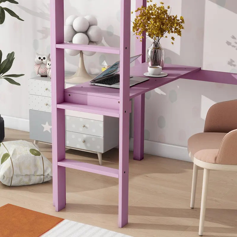 Twin Loft Bed with Built-in Desk - Study/Sleep Combo