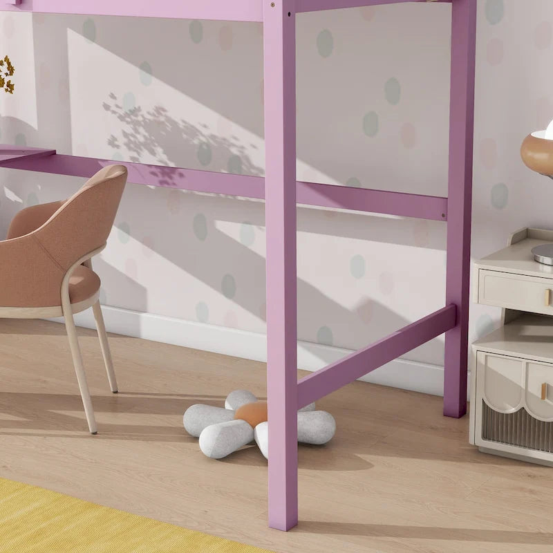 Twin Loft Bed with Built-in Desk - Study/Sleep Combo