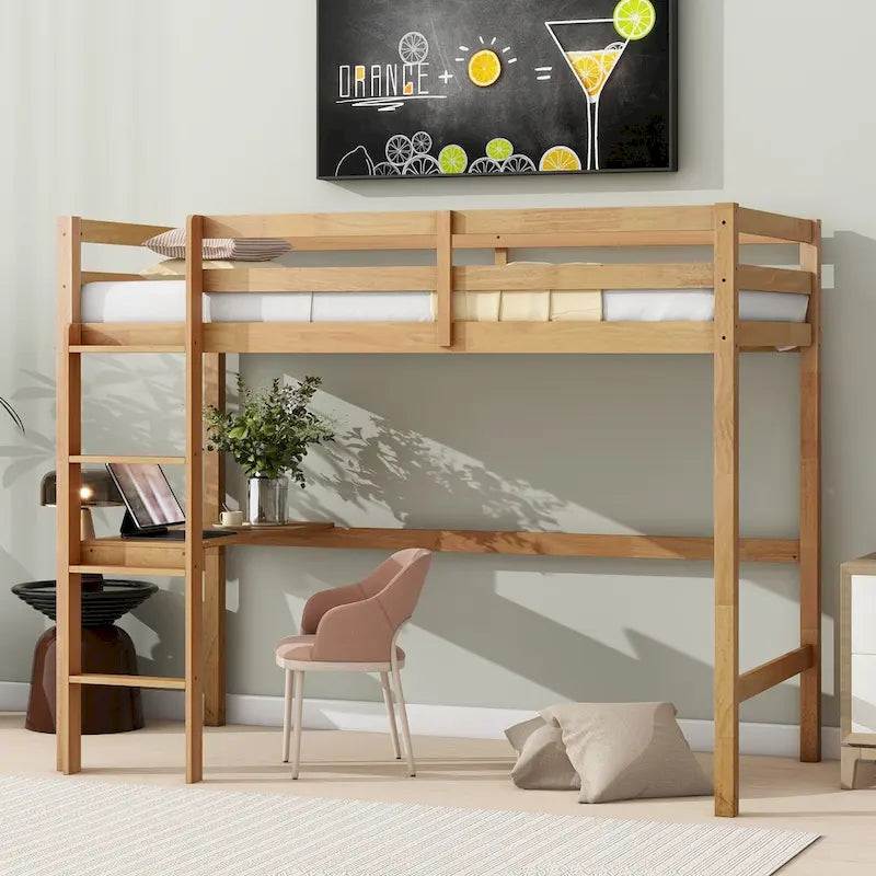 Twin Loft Bed with Built-in Desk - Study/Sleep Combo