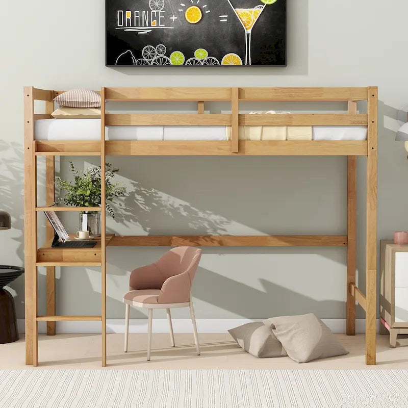 Twin Loft Bed with Built-in Desk - Study/Sleep Combo