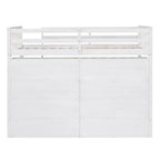 Twin Size Loft Bed with 8 Open Storage Shelves and Built-in Ladder