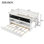 Twin Size Low Loft Bed with Trundle, Solid Wood Bed Frame with Storage Shelves & Blackboard, Space-Saving Design for Small Rooms