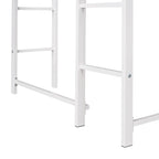 Twin Size Metal Loft Bed with Ladder, Fence, Shelves and Desk