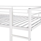 Twin Size Metal Loft Bed with Ladder, Fence, Shelves and Desk