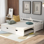 White Twin Size Pine Daybed with Pull-Out Trundle