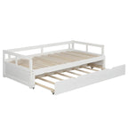 White Twin Size Pine Daybed with Pull-Out Trundle