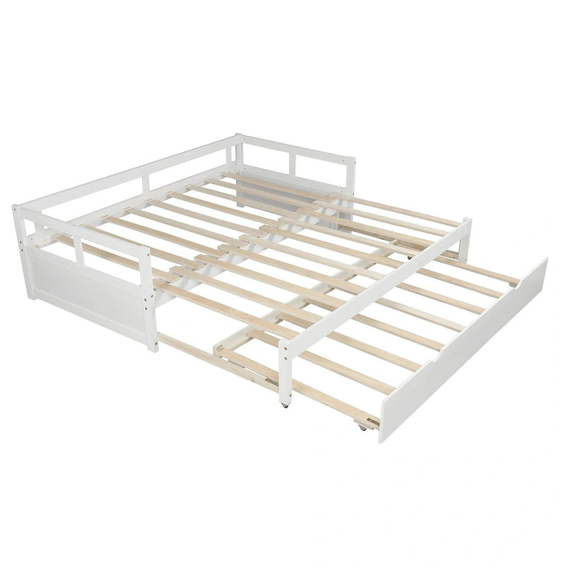 White Twin Size Pine Daybed with Pull-Out Trundle