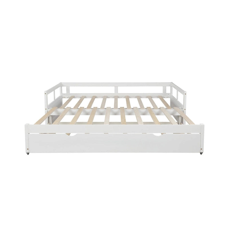 White Twin Size Pine Daybed with Pull-Out Trundle