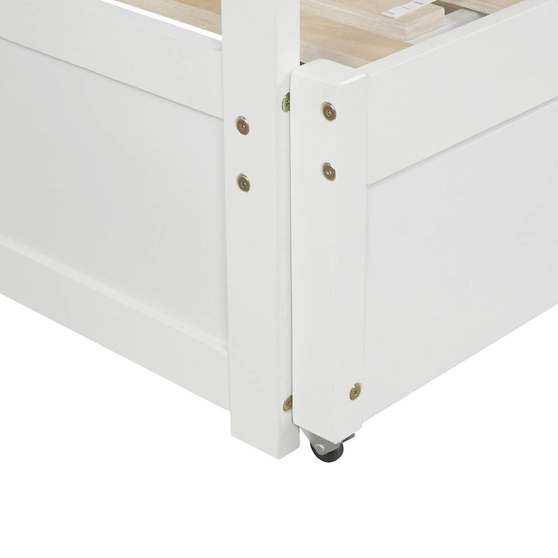 White Twin Size Pine Daybed with Pull-Out Trundle