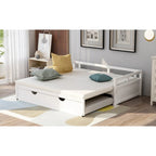 White Twin Size Pine Daybed with Pull-Out Trundle