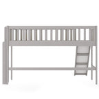 Twin Size Wood Low Loft Bed with Removable Slide and Ladder for Kids