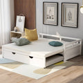 White Pine Wood Twin Daybed with Pull-Out Trundle and Slat Kit