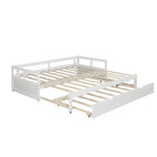 White Pine Wood Twin Daybed with Pull-Out Trundle and Slat Kit