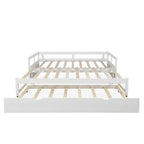 White Pine Wood Twin Daybed with Pull-Out Trundle and Slat Kit