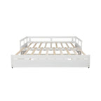 White Pine Wood Twin Daybed with Pull-Out Trundle and Slat Kit