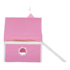 Pink Full Size Solid Wood House Loft Bed with Slide, Tent and Tower