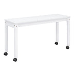 White Full Size Solid Wood Loft Bed with Retractable Desk, Drawers and Shelves
