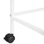 White Twin Size Metal Loft Bed with Desk and Shelves