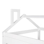 Twin Size Pine House Bed with Two Drawers, Guardrail and Window
