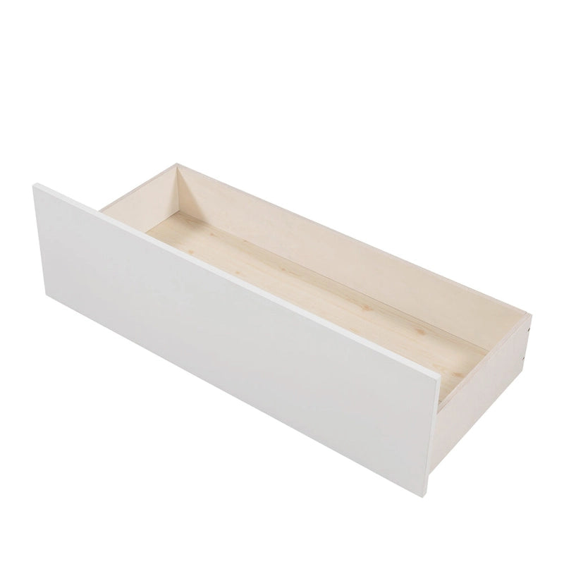 Twin Size Pine House Bed with Two Drawers, Guardrail and Window