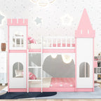 Twin over Twin Solid Pine Castle Bunk Bed
