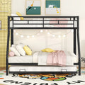 Bed with Sturdy Steel Frame, Bunk Bed with Trundle, Two-Side Ladders