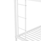 Bed with Sturdy Steel Frame, Bunk Bed with Trundle, Two-Side Ladders
